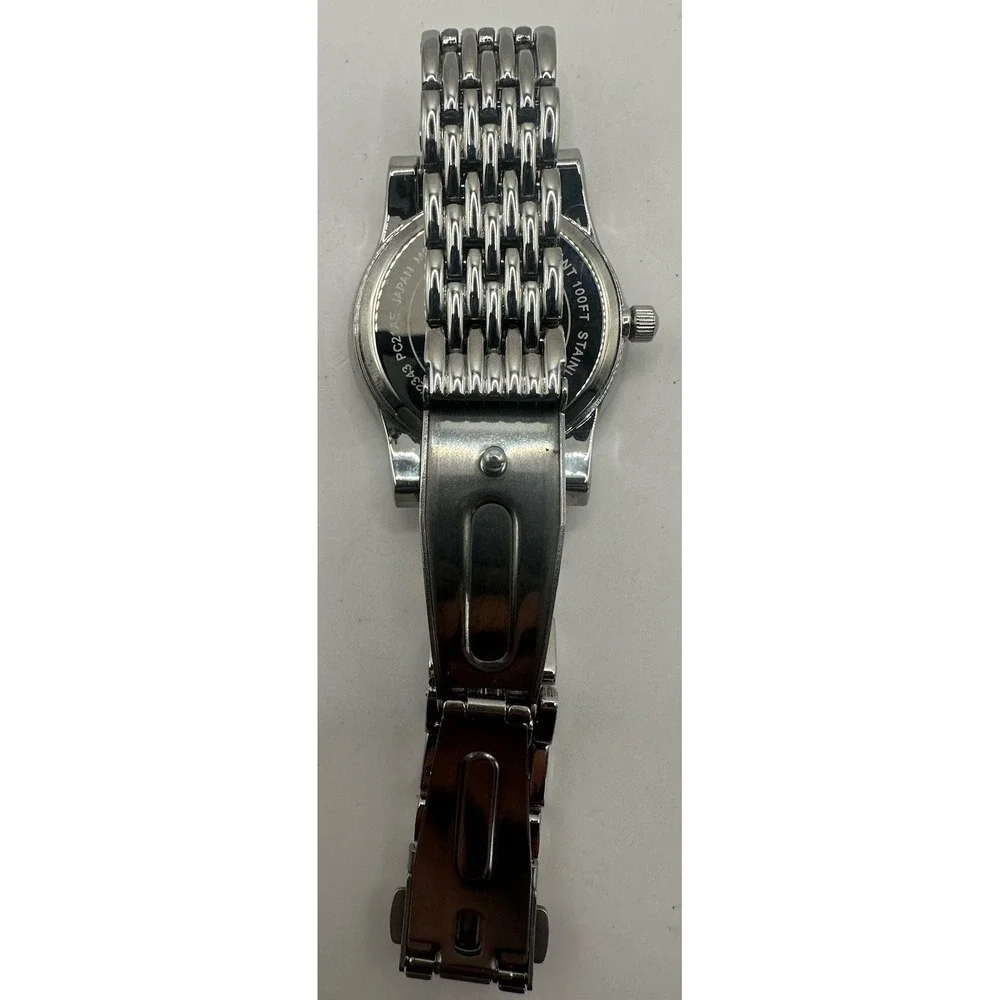Anne Klein 12/2343 New Battery New York Crystal Accented Silver 32MM 5.5